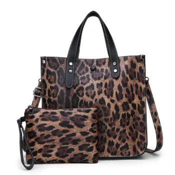 

Fashion Women Bags Sets 2 Piece Handbag PU Leather Leopard Female Shoulder Bag Ladies Messenger Casual Totes Women Hand Bag