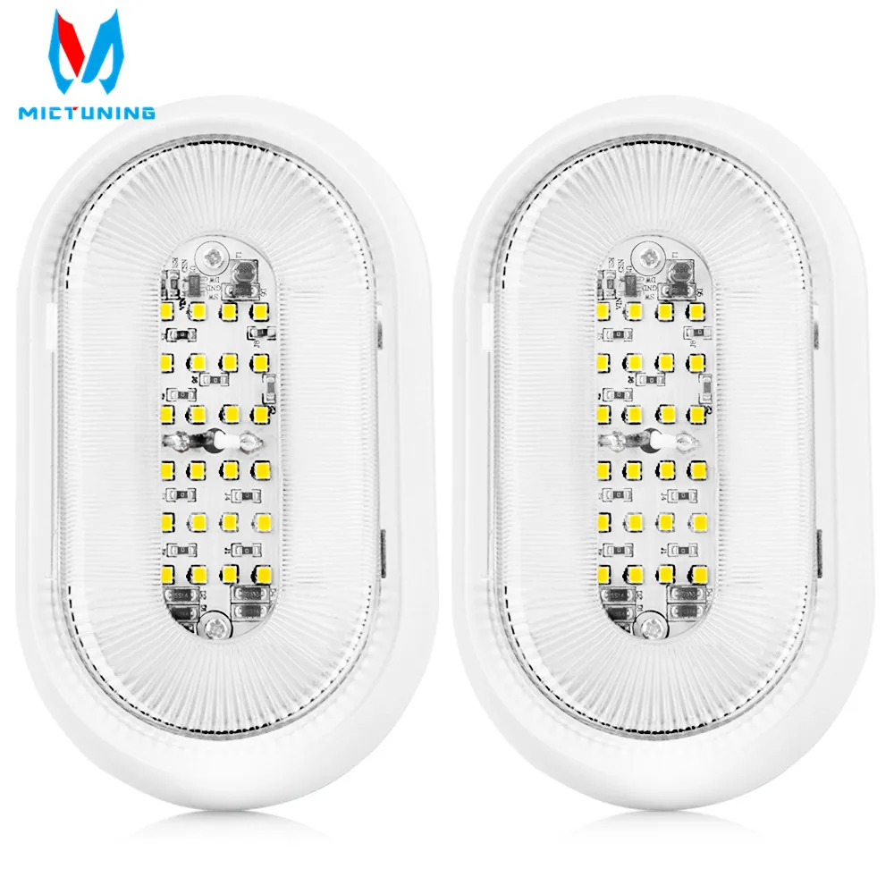 

MICTUNING 2pcs LED Porch Utility Light DC 10V-24V RV Exterior 12V Replacement Lighting for RVs Trailers Campers 6000-6500K Light
