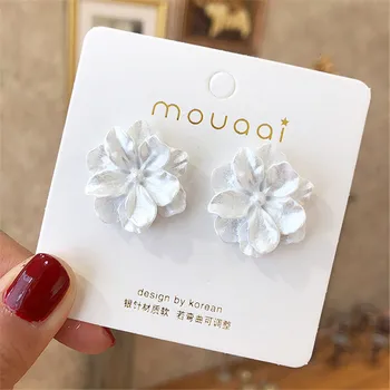 

Korean Style Acrylic Big Flower Stud Earrings For Women Fashion Summer Accessories Elegant Sweet Jewelry Statement Earrings Girl
