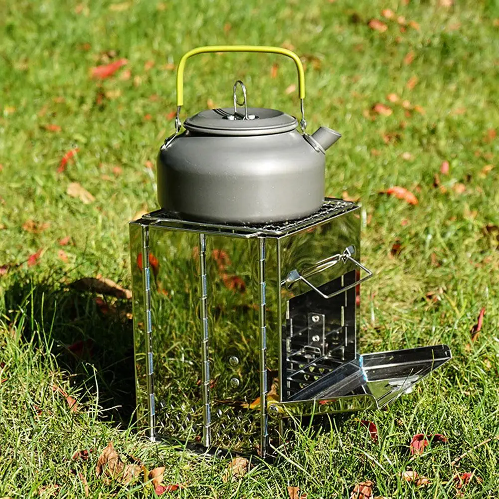 MeterMall Outdoor Portable Barbecue Grill Stainless Steel Cooking Stove for BBQ  Backpacking Picnic