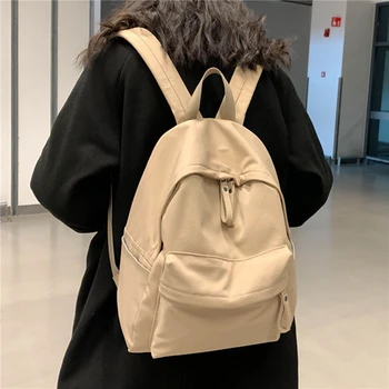 

2020 New Men's Backpack Women Solid Color High School Student Bag Men Large Capacity Travel Backpack Black For Teenage Backpack