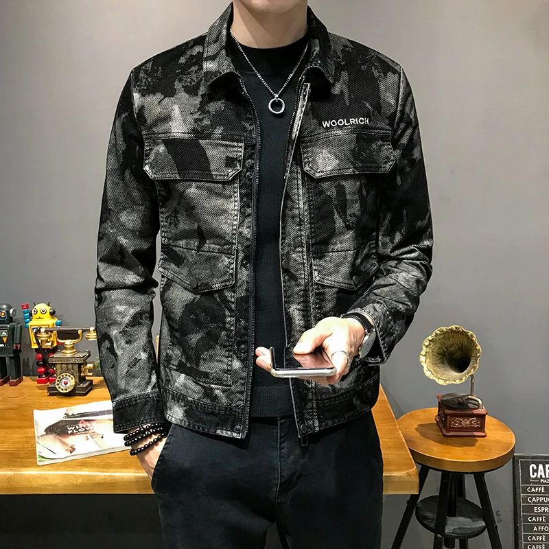 

2020 Autumn Fashion Camouflage Denim Jackets Coats Men Cotton Mens Jean Jacket Outwear Male Cowboy Jaqueta Masculino