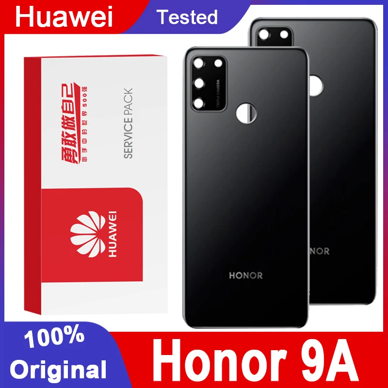 Оригинальный задний корпус для Huawei Honor 9A задняя крышка аккумулятор с объективом камеры наклейка
