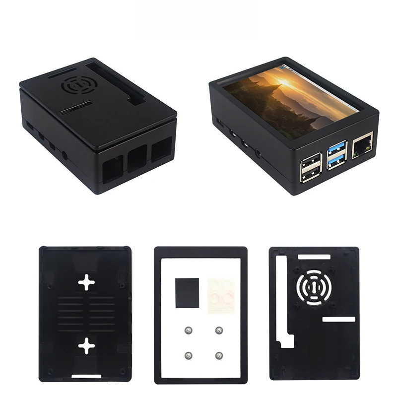 Preise Raspberry Pi 4 Modell B + 3,5 zoll Touch LCD Screen + ABS Fall + Netzteil + SD Karte + Kühlkörper für Raspberry Pi 4
