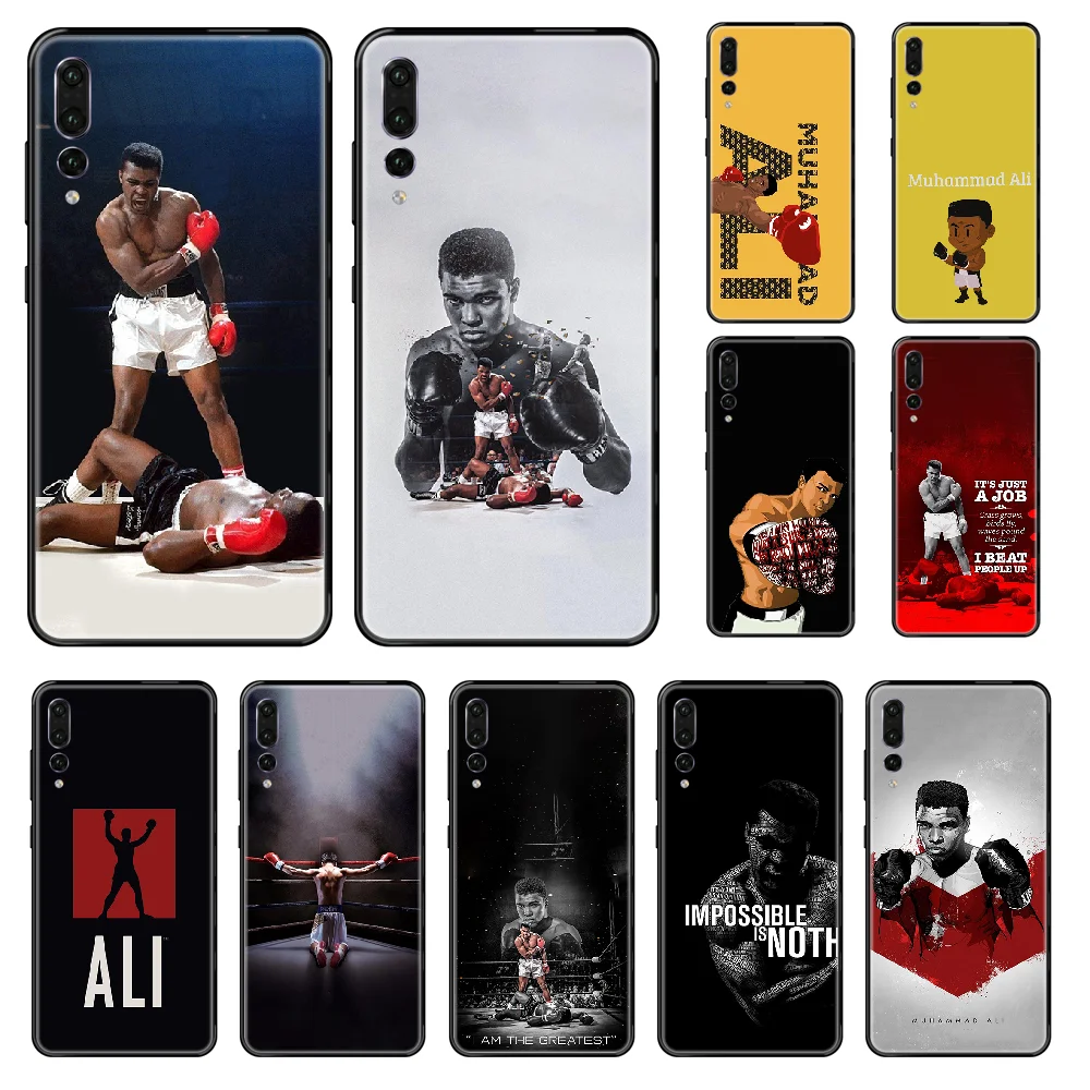 Чехол для телефона Muhammad Ali BOXER Huawei P 8 10 20 30 Smart Plus 2019 Z Lite Pro 2017 черный роскошный