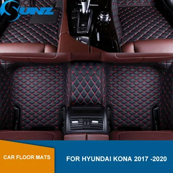 

Auto Protective Floor Mat For Hyundai Kona Encino Kauai 2017 2018 2019 2020 Artificial Leather Rug Dash Mats Car Floor Mats SUNZ