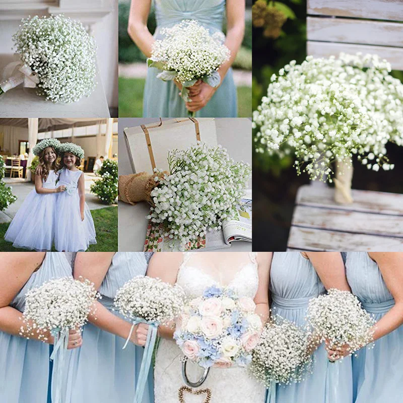 Artificial Baby Breath Flowers White Gypsophila Bouquets 18 pcs Real Touch  Flowers for Wedding Party Home Decoration - AliExpress