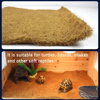 

2020 Reptile Pet Bed Mat Aquarium Tortoise Turtle Lizard Reptiles Climbing Coconut Palm Carpet Climbing Pet Warm Mushou Brown