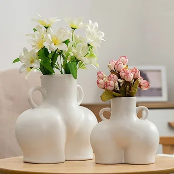 

Human Body Art Vase Ceramic Nordic Home Decoration Handicraft Ceramic Flower Pot Desktop Living Room Modern Decoration