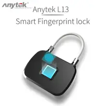 Anytek L13 Умный Замок с защитой от кражи, замок для двери, замок для чемодана, анти-разбивание, длительное время работы в режиме ожидания, запись десяти отпечатков пальцев