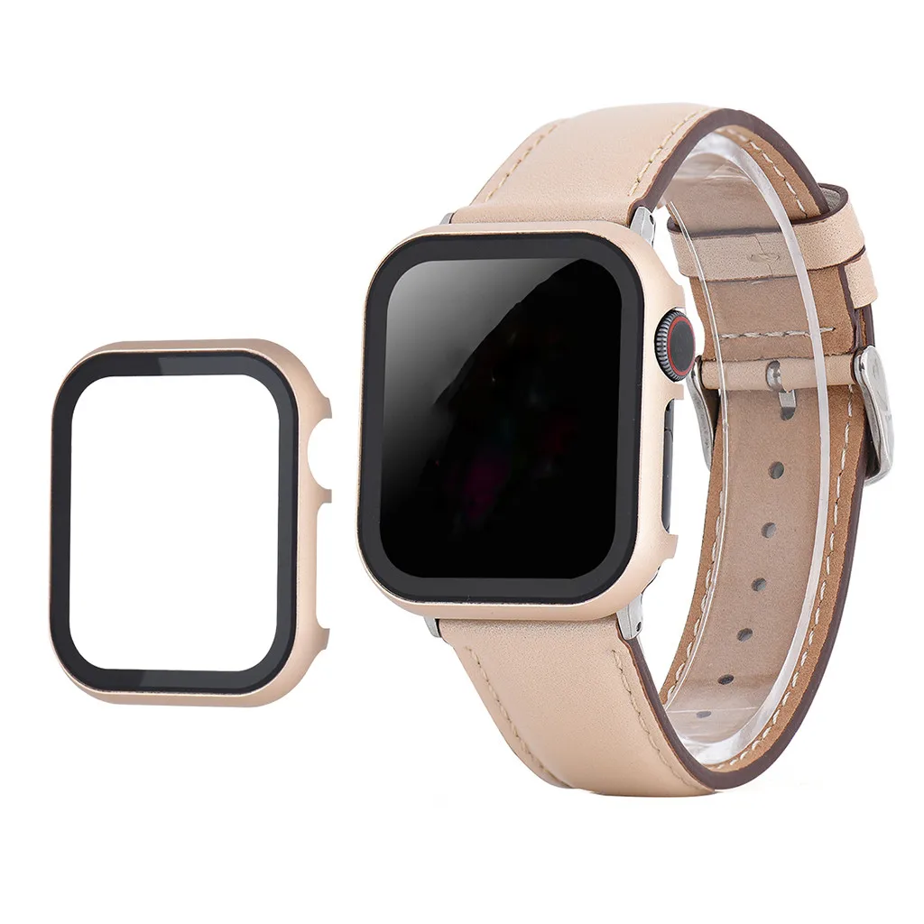 Чехол для iWatch 5 серии 40 мм, металлический каркас, ультра тонкий защитный чехол, сменная защитная пленка, корпус из розового золота 19Ot