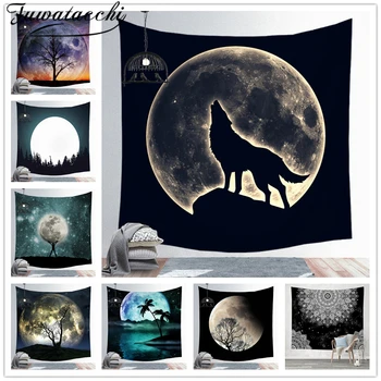 

Fuwatacchi Wolf Tapestry Wall Hanging Tribal Animal Sheets Wolf Tapestry Home Decor Beach Mat Dreamcatcher Bedlinen Home Decor