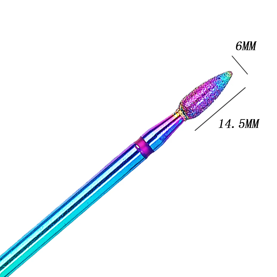 1 шт. фреза для маникюра, дрель для ногтей, радужная Алмазная машинка для маникюра, педикюр, электрические сверла для ногтей, аксессуары CH1514