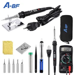Kit de fer à souder 60W 836D, avec interrupteur numérique LCD, température réglable, outils électriques, pointes de soudage, A BF 
