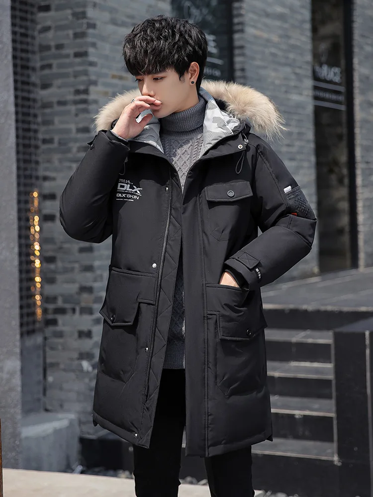 Down Jacket Men's Mid-Length Winter New Fashion Brand Men's Parka Coat mens jackets and coats