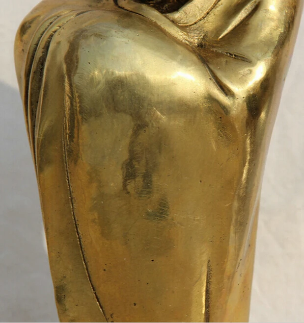 902+++ 16 Китайский буддизм латунная подставка Arhat Damo Bodhidharma Dharma статуя Будды