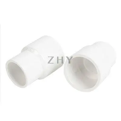 

2PCS White PVC 40 x 32mm Inner Dia Straight Design Pipe Tube Connector