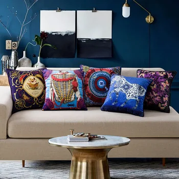 

Home Decorative Throw 45x45cm Cushion Cover *women Cojines Decorativos Para Sof Velvet Pillow Uxury Print Pillow Case