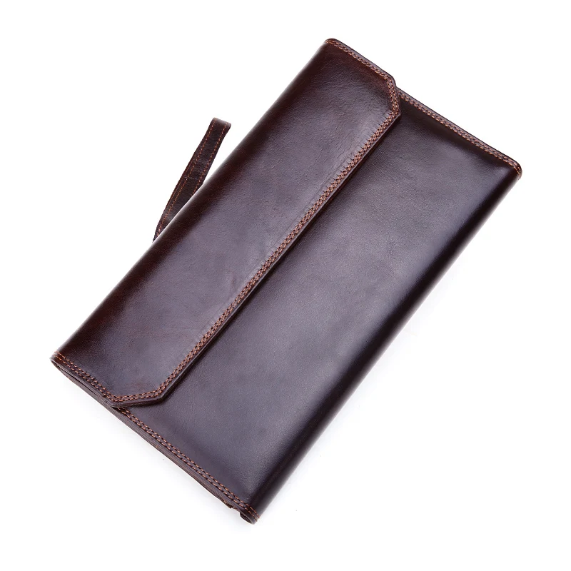 

Men Long Genuine Leather Clutch Wallets with Card Holder Long Hasp Vintage Male Clutch Bag Banknote Pocket Coin Purse Wallet Men