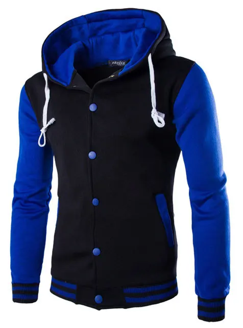 W69 blue Мужская толстовка с капюшоном, бейсбольная куртка, Мужская мода, дизайнерская Черная Мужская облегающая университетская куртка, брендовая стильная куртка для колледжа, Veste Homme - Цвет: W69 blue