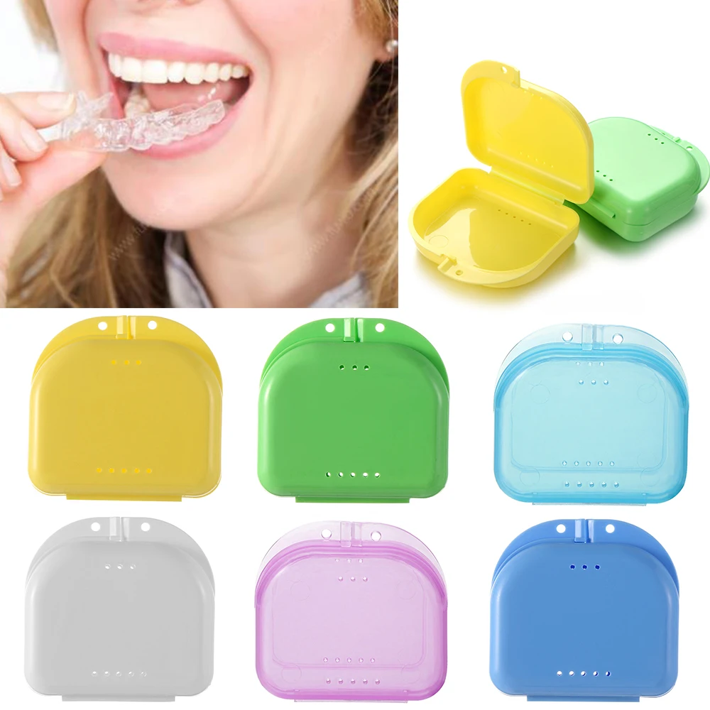 

1PC Durable 8ColorsDenture Storage Box Mouth Guard Container Braces Case Oral Hygiene Supplies Tray Dental Appliance Accessory