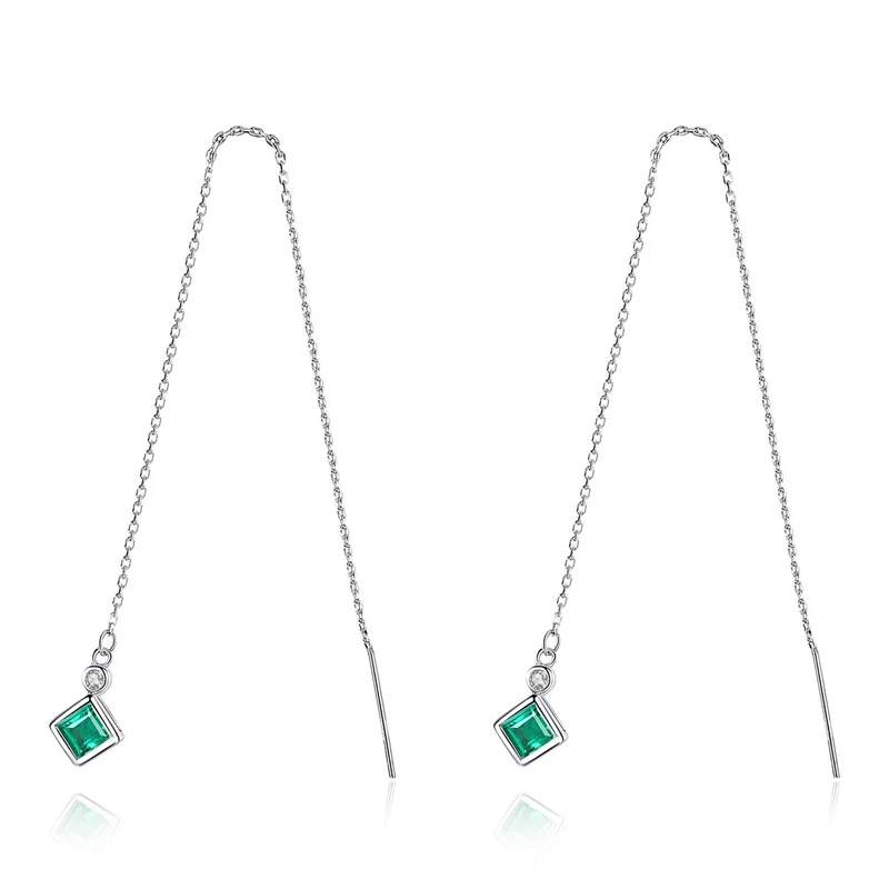 

Fashion S925 sterling silver natural gemstone earrings version simple wild color gemstone earrings