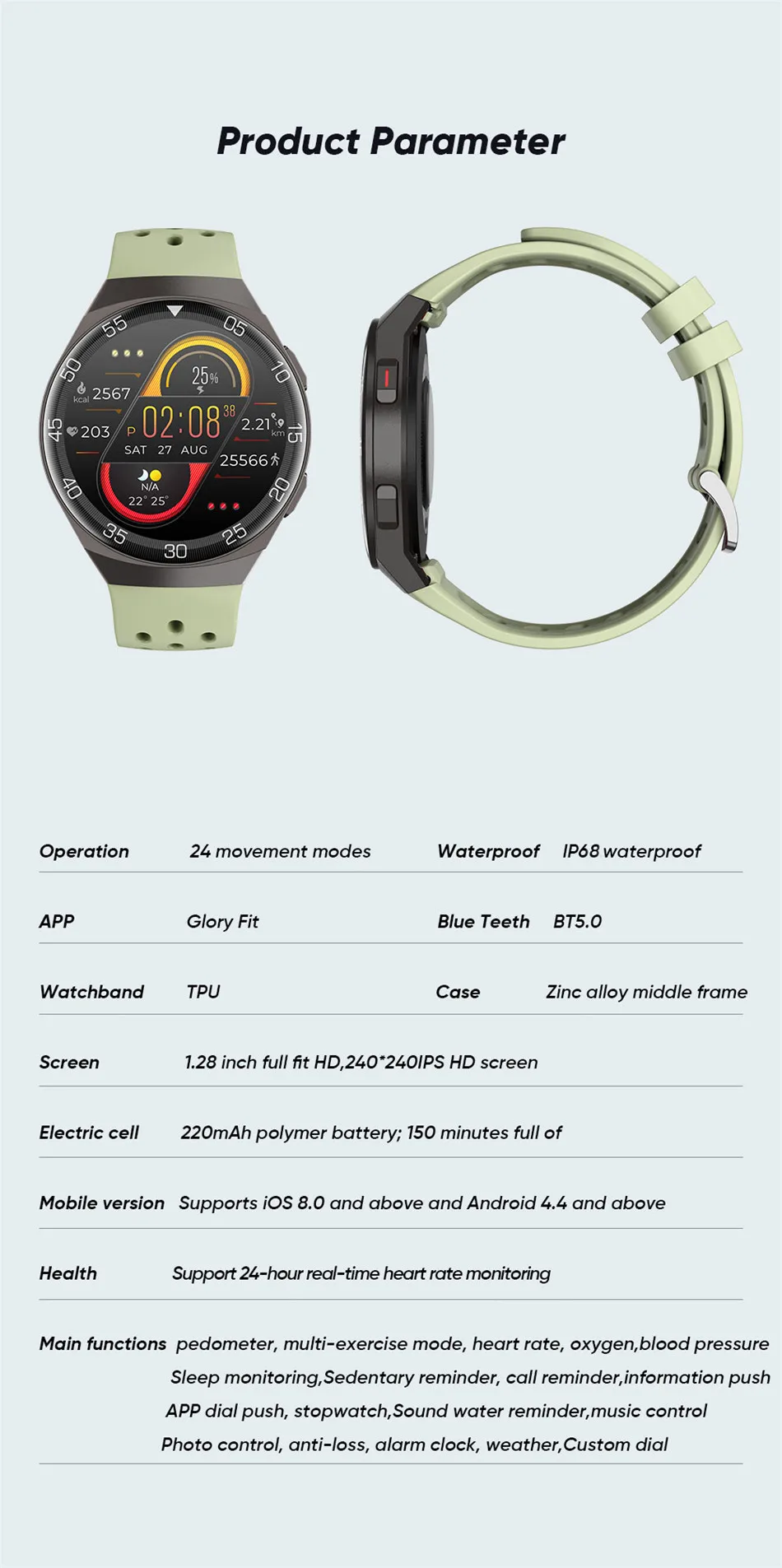 prova dwaterproof água smartwatch para android ios