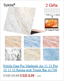 Sykiila для Macbook Air 13 дюймов 11 чехол Pro 13 15 16 12 retina оболочка Защитная клавиатура сенсорная панель художественный принт
