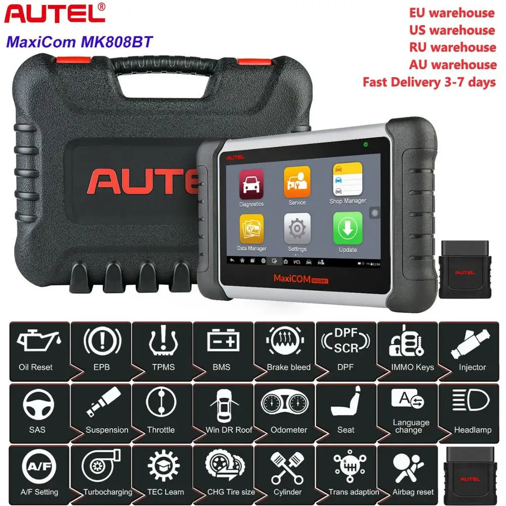 US $515.00 Autel Mk808bt Obd2 Scanner Diagnostic Auto Tool Obd 2 Automotive Code Reader Odb2 Key Programmer Diagnosis Better To Launch X431