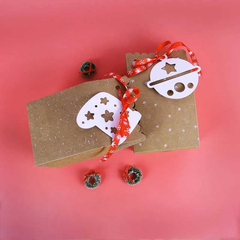 3 шт Рождественская Подарочная коробка с лентой, рождественские украшения для дома, натальная Снежинка, бумажная коробка для конфет, Navidad Natal, Декор