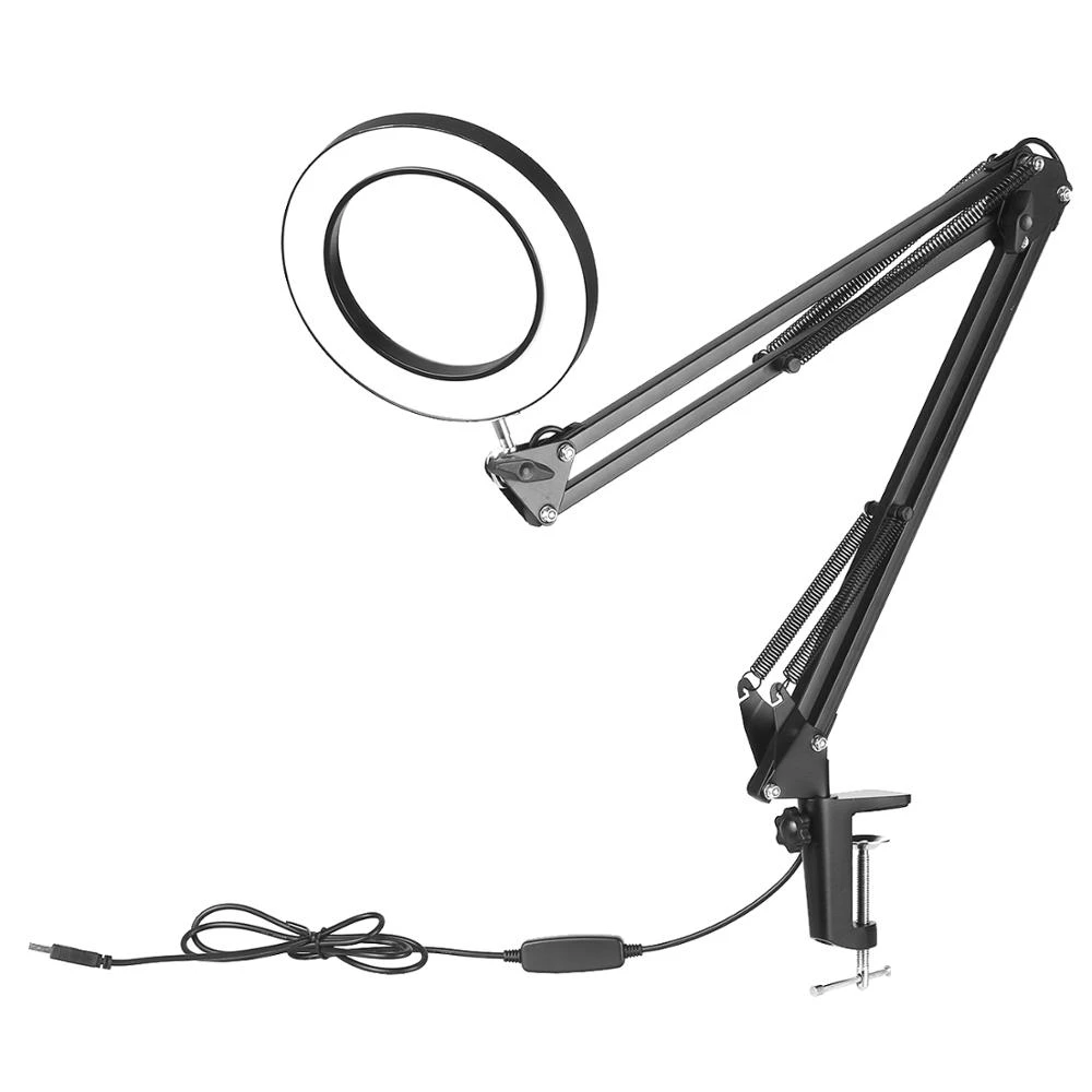 clamp on desk lamp with magnifier