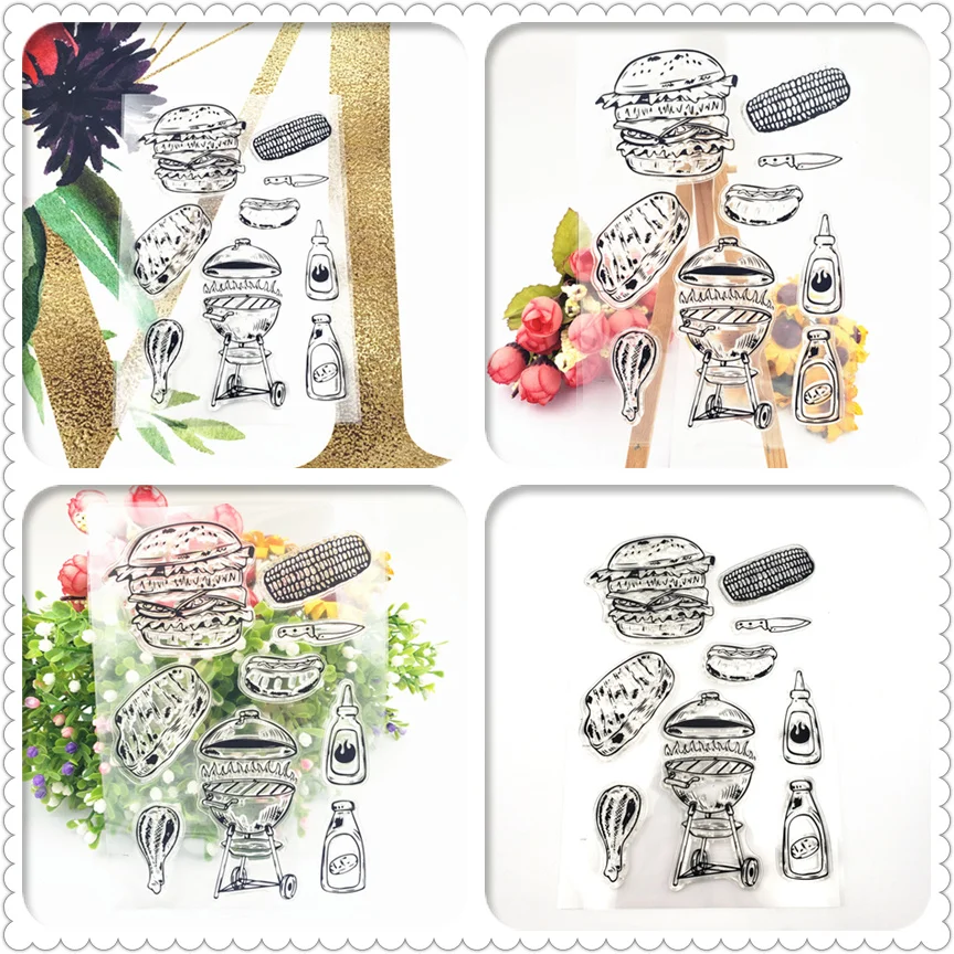 JCarter прозрачные резиновые штампы для Scrapbooking инструмент для барбекю штамп Силиконовые печати трафарет альбом карты сделать лист украшения
