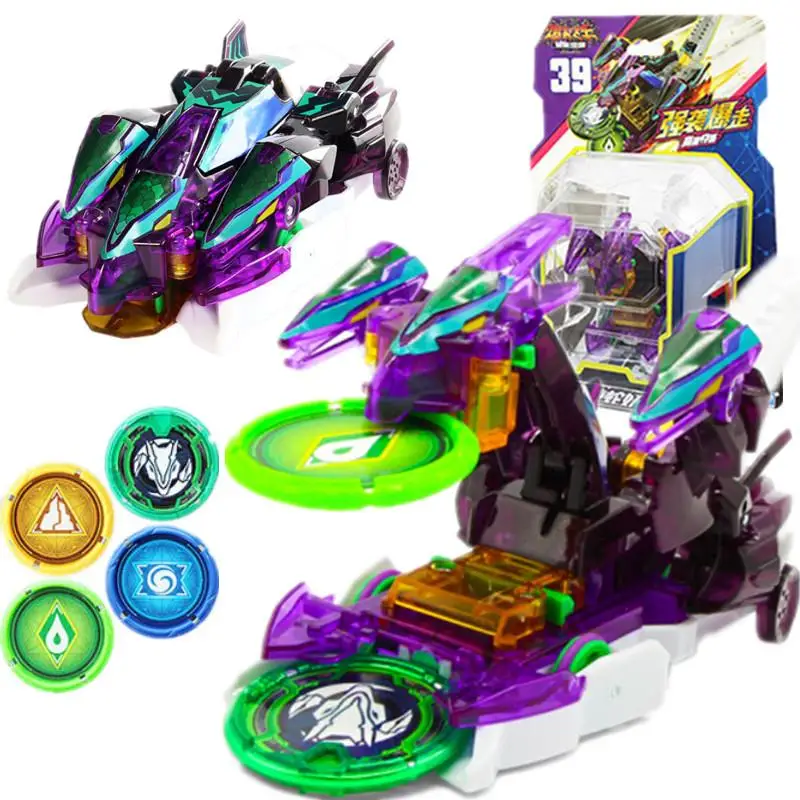 

Screechers wild burst speed fly deformation car action figures capture wafer 360 flips transformation car toys gift for kids