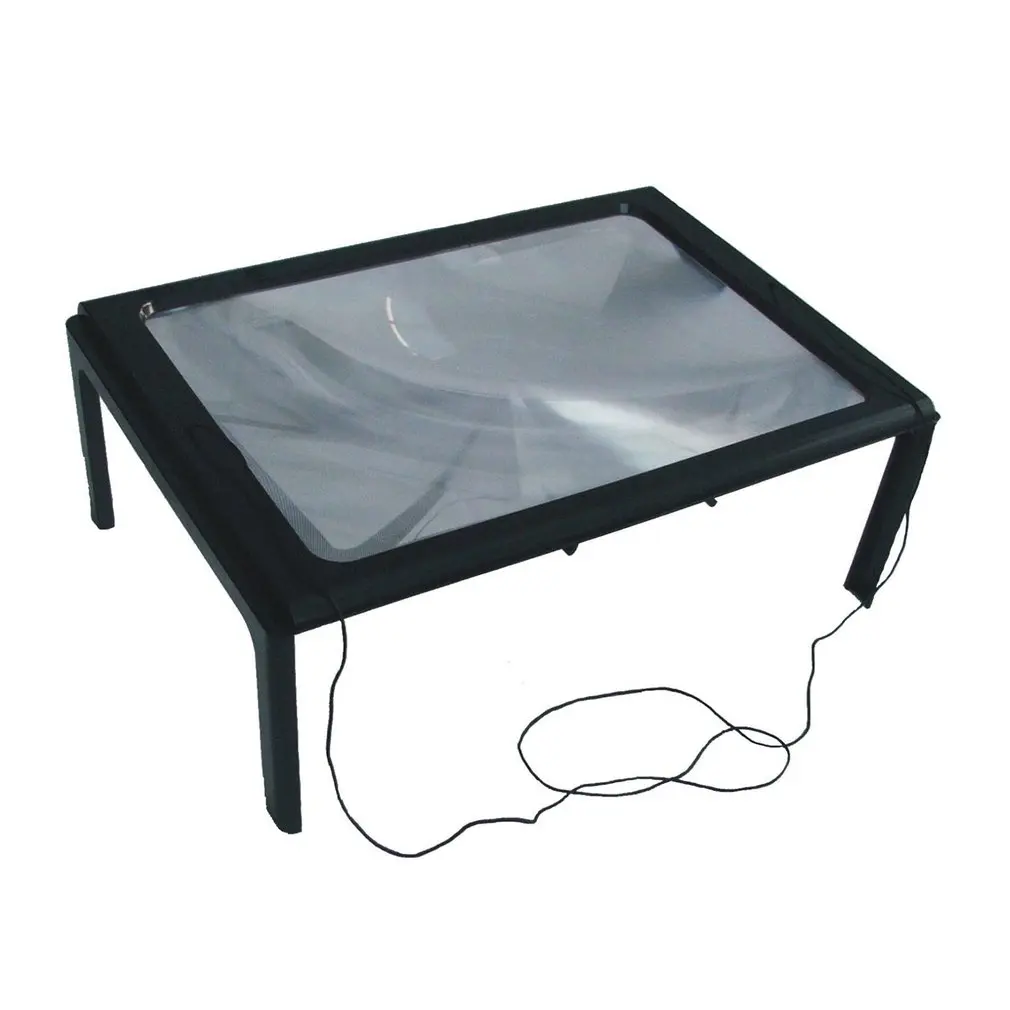 

A4 Full Page Large 3X Table Hands Free Desk Foldable Magnifying Glass Magnifier for Reading Sewing Knitting Reading Glass