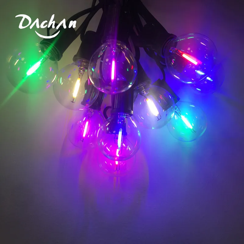 

New!! LED G40 Garland String With Multicolor Glass Bulbs,Outdoor Fairy String Light For Garden Wedding Party Country House