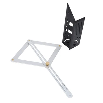 

2Pcs/Set Protractor Corner Angle Finder Miter Angle Measuring Ruler and T-Type Tridimensional Dovetail Joint Angle Divider Angle