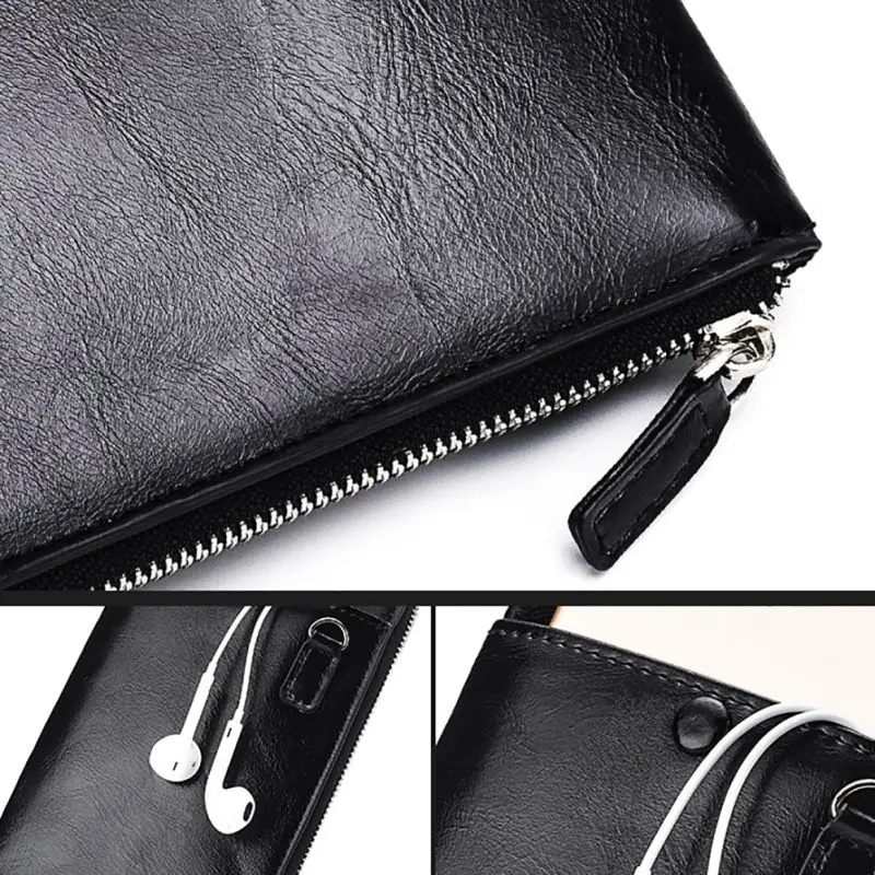 Ultrathin Small Wallet Classic Long Style Card Holder Male Phone Purse Zipper Large Capacity Big Brand Luxury Wallet Men Portfel