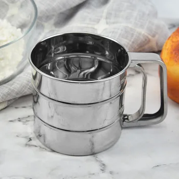 

Manufacturers Direct Selling Stainless Steel Flour Sifter Handheld Manually Press Cup Powdered Sugar Filter Kitchen Bakery Kitch