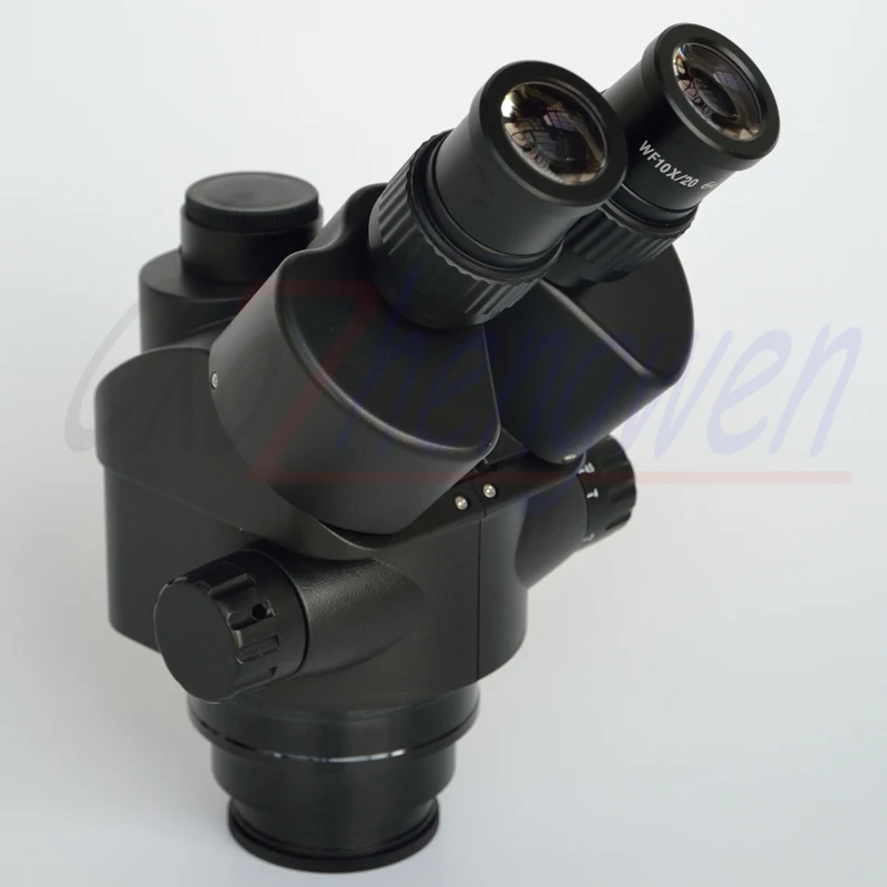 FYSCOPE черный микроскоп 7X-45X Simul-Focal Тринокулярный зум стерео микроскоп головка WF10X окуляр