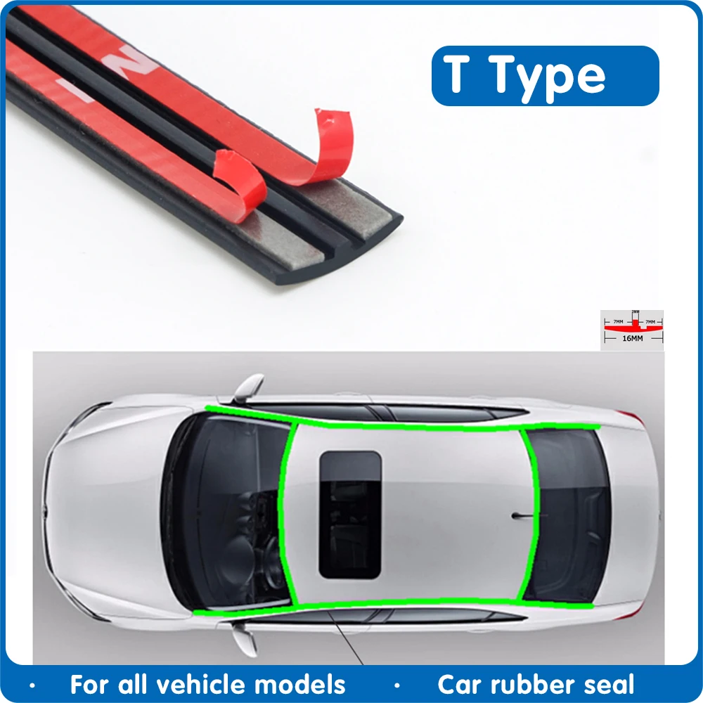 

Car Door Rubber Seal Strips Auto Seal Sticker Window Edge Windshield Roof Rubber Sealing Strip Noise Insulation Car Accessories
