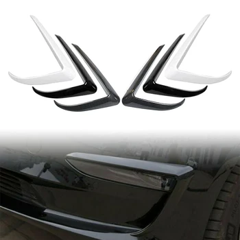 

Car Front Bumper Foglamp Trims Fog Light Lamp Eyebrow Eyelids Decoration Trim Cover Car Accessories For Tesla Model 3 2017-2019