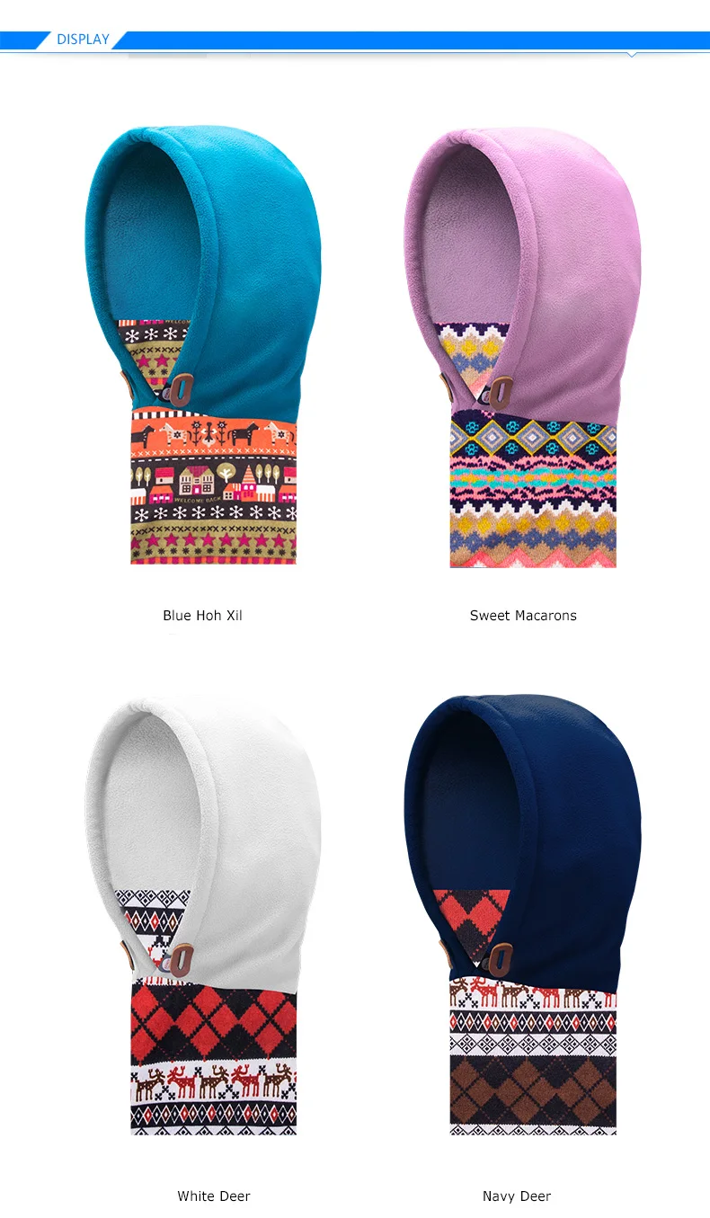 Kids Layered Winter Thermal Fleece Balaclava Hat