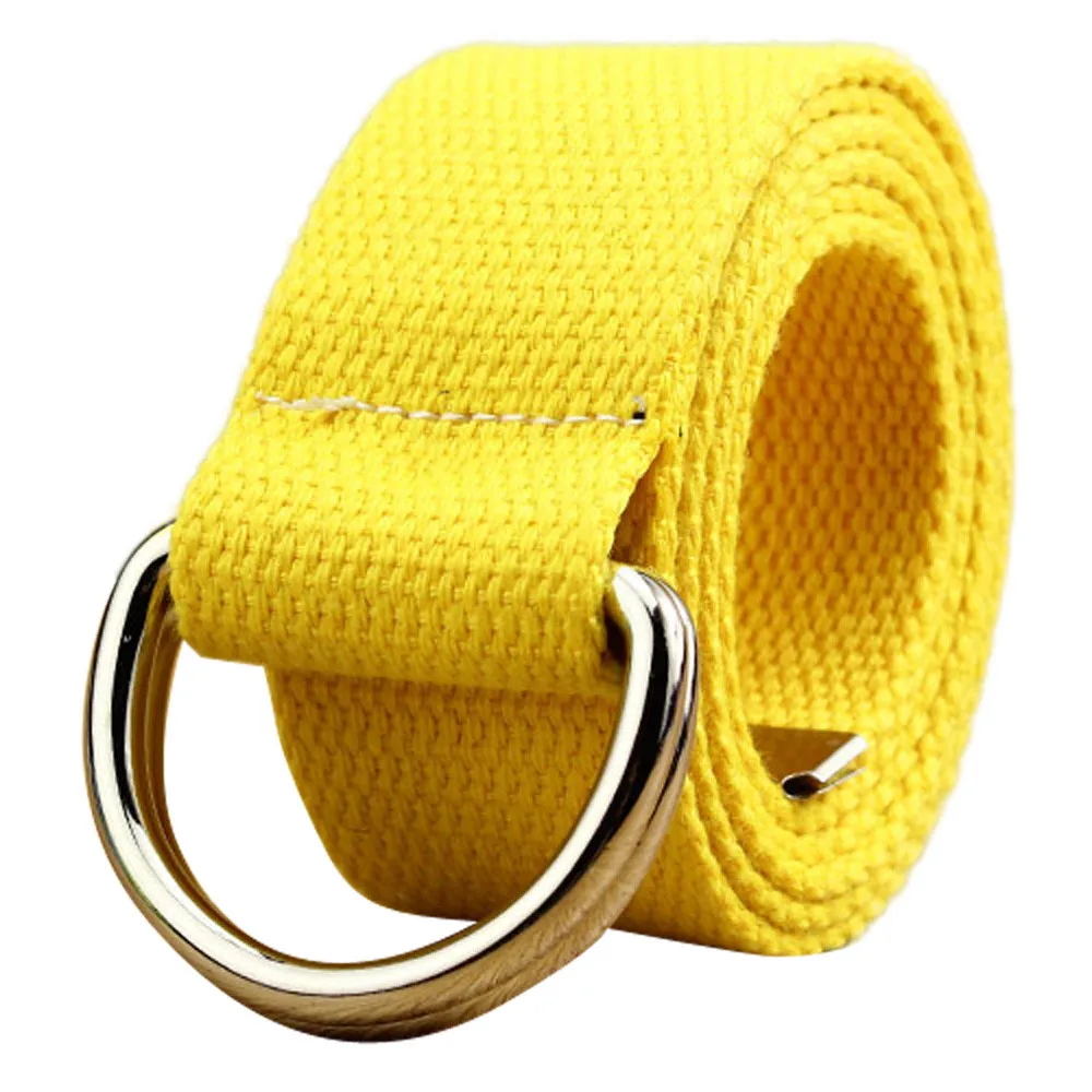 Double loop canvas belt men students lovers waistband girl jeans dress wild belts ceinture femme