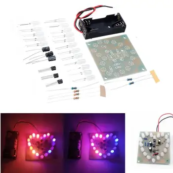 

LED Heart-shaped Flashing Light Kit Electronic DIY Parts Welding Electronic Training Accessory