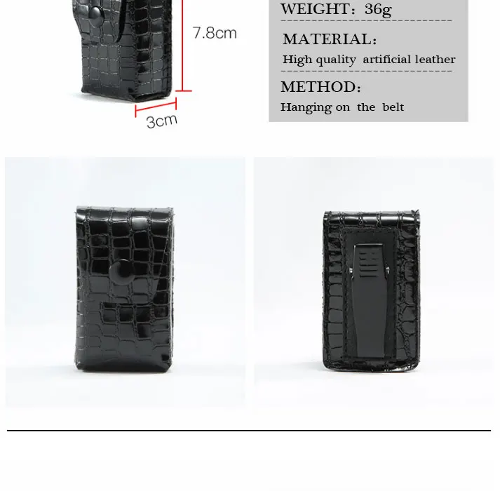 men and women cross section folding reading glasses set box portable hanging belt magnetic buckle Leather glasses case