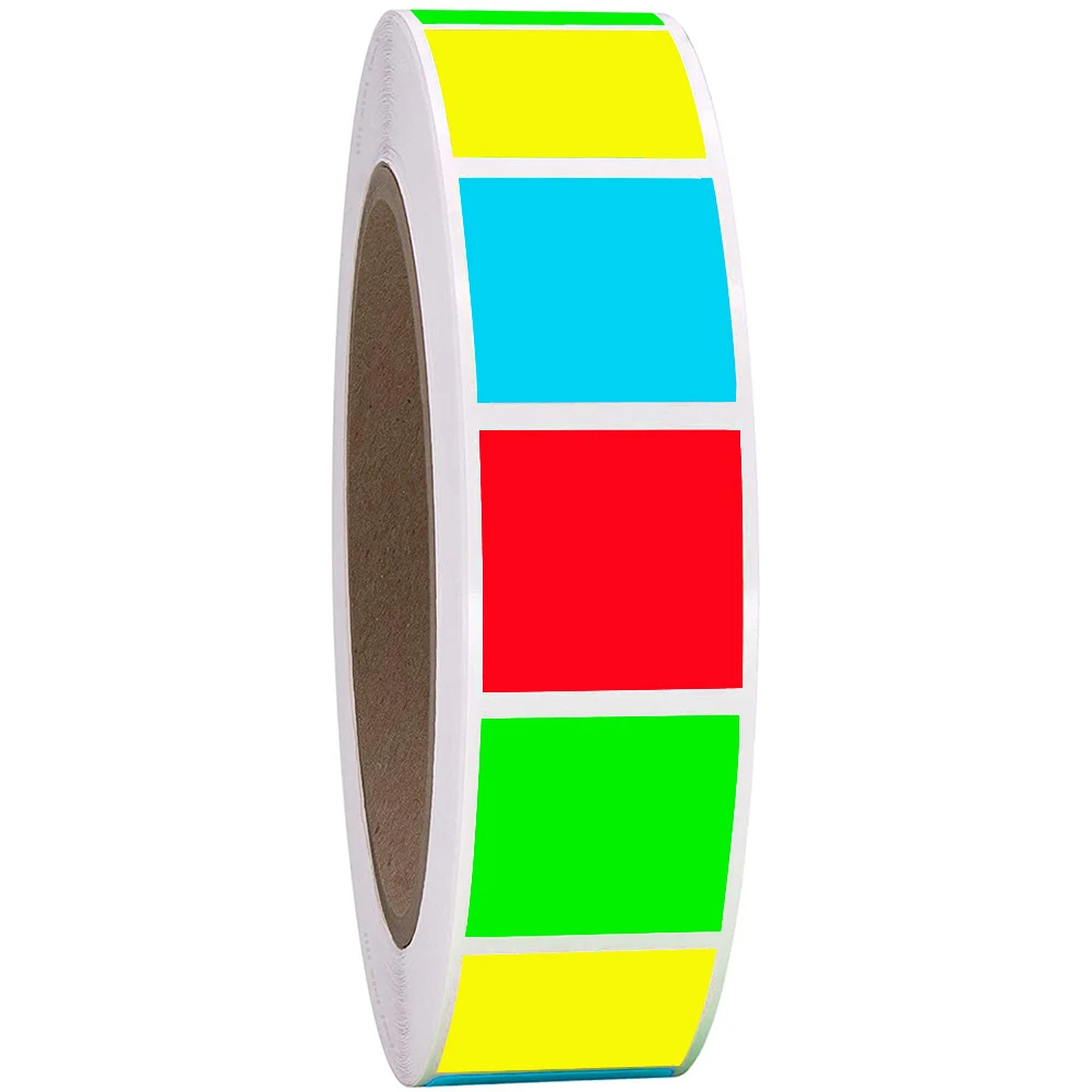 100-500pcs Square Chroma Labels Stickers Color Code Dot Labels Stickers 1Inch Round Red, ,Yellow,Blue,Green,Stationery Stickers