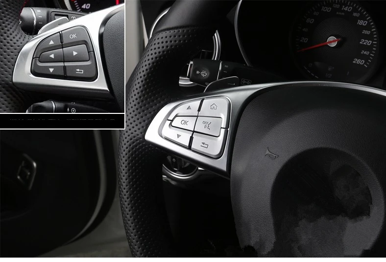Автомобильный руль, кнопка, рамка, накладка, наклейка, окно, подъемная панель, крышка для Mercedes Benz A B C E, класс W204, W212, GLK, X204