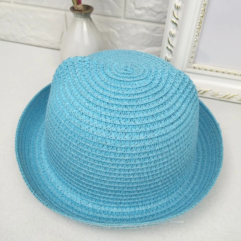 Children Straw Hat 7-color summer sandal outing travel men and women baby cat ear sun gorro beach hat women sun hat