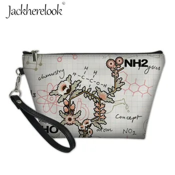 

Jackherelook Pastel Floral with Chemistry Makeup Storage Bags for Female Mini Ladies Neceser Cosmetic Pouch Flower Toilerty Bag