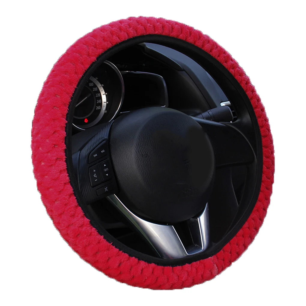 

Soft Warm Plush Covers Car Steering Wheel Cover Pearl Velvet Auto Decoration Winter Warm Universal Car-styling